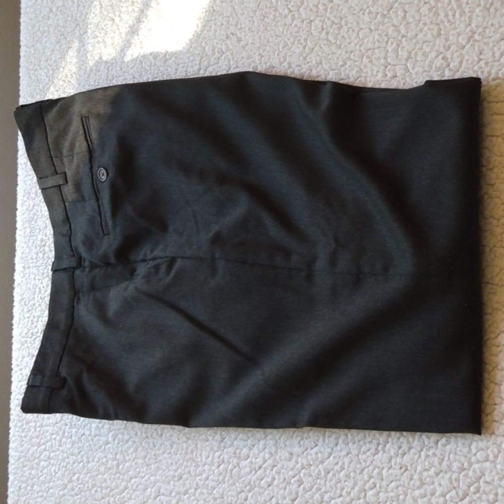 Barry Bricken Taupe Flat Front/No Cuff Wool Dress Pants  38 - 30